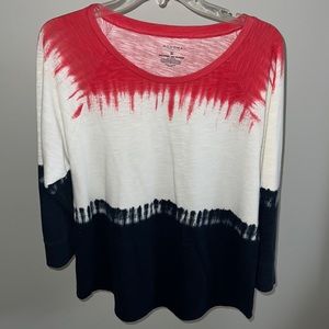 Sonoma red white & blue tie dye sweatshirt size medium